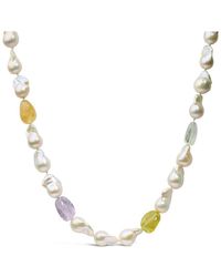 Haus of Brilliance - Colorful Gemstones 14K Gemstone & Pearl Strands Necklace - Lyst