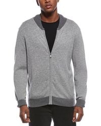 Kier + J - College Wool & Cashmere-Blend Zip-Up Cardigan - Lyst
