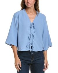 Adrianna Papell - V-Neck Open Front Airflow Woven Top - Lyst