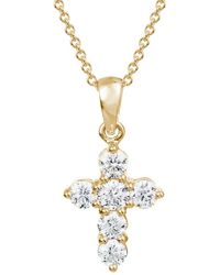 Diamond Select Cuts - 14K Diamond Cross Necklace .09 Ct - Lyst