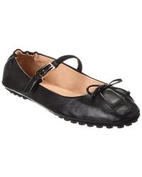 Fendi - Baguette Leather Ballet Flat - Lyst