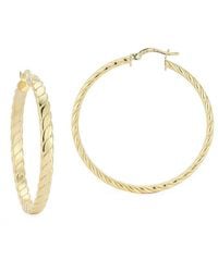 Chloe and Madison - 14k Over Silver Large Flattened Twist Hoops - Lyst
