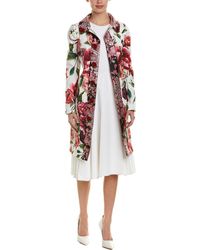 Dolce & Gabbana Jacquard Silk-blend Coat - White