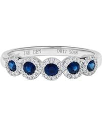 H.J. Namdar - 14K 0.60 Ct. Tw. Diamond & Sapphire Halo Ring - Lyst