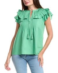 Tahari - Linen-Blend Blouse - Lyst