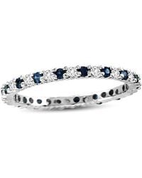 Suzy Levian - 14k 0.55 Ct. Tw. Diamond & Sapphire Eternity Ring - Lyst
