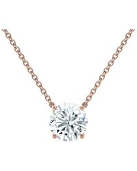 Sabrina Designs Lab Grown Diamonds - 14K Rose 5.00 Ct. Tw. Lab-Grown Diamond Solitaire Necklace - Lyst