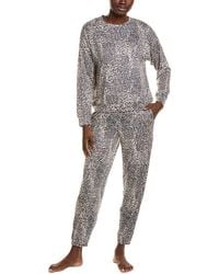 DKNY - 2Pc Long Sleeve Top & Jogger Sleep Set - Lyst