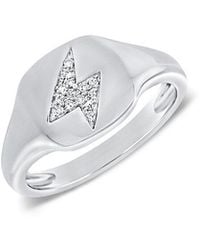 Sabrina Designs - 14k 0.04 Ct. Tw. Diamond Signet Ring - Lyst