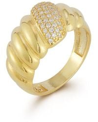 Chloe and Madison - 14k Over Silver Cz Twist Ring - Lyst