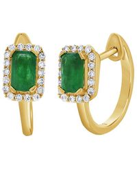 Sabrina Designs - 14k 0.72 Ct. Tw. Diamond & Emerald Huggie Earrings - Lyst