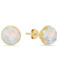 MaxColor - 14k 1.30 Ct. Tw. Lab-grown Opal Halo Studs - Lyst