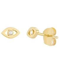 HAWLEY ST - 14K 0.02 Ct. Tw. Diamond Evil Eye Earrings - Lyst