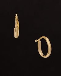 Italian Gold - 14K Polished Hoops - Lyst