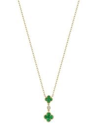 Bony Levy - El Mar 18K 0.39 Ct. Tw. Diamond & 10 Emerald Pendant Necklace - Lyst