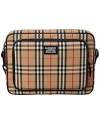Burberry Marlon Vintage Check & Leather Messenger Bag - Multicolour