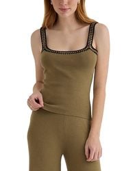 Bella Dahl - Crocheted Trim Linen-Blend Sweater Top - Lyst