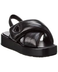 Prada - Soft Padded Leather Sandal - Lyst