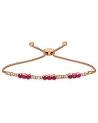 Le Vian - Le Vian 14k Rose Gold 1.22 Ct. Tw. Diamond & Ruby Bolo Bracelet - Lyst