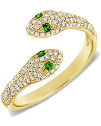 Sabrina Designs - 14k 0.41 Ct. Tw. Diamond & Tsavorite Snake Ring - Lyst