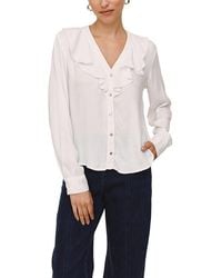 Bella Dahl - Ruffle V-Neck Button Up - Lyst