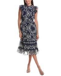 Cece - Flutter Sleeve Smocked Waist Midi Dress - Lyst