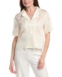 Vince Camuto - Relaxed Collat Button Front Blouse - Lyst
