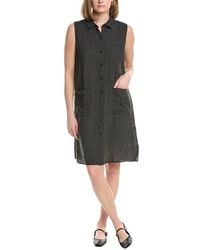 Eileen Fisher - Classic Linen Midi Dress - Lyst