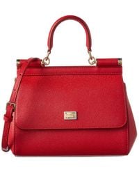 Dolce & Gabbana Sicily Small Leather Satchel - Red