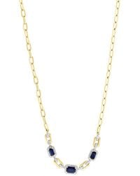 Effy Fine Jewelry - 14K 1.78 Ct. Tw. Diamond & Sapphire Necklace - Lyst