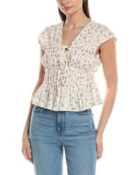 Ellen Tracy - Shirred Ditsy Top - Lyst
