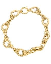 Italian Gold - 14K Textured Oval Link Bracelet - Lyst