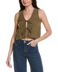 Bella Dahl - Sleeveless Tie Front Linen-Blend Top - Lyst