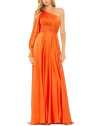 Mac Duggal - One-Shoulder Bishop Sleeve Flowy Gown - Lyst