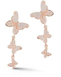 Glaze Jewelry - 14k Rose Gold Vermeil Cz Butterfly Earrings - Lyst