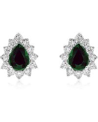 Diana M. Jewels Fine Jewellery 14k 0.39 Ct. Tw. Diamond & Emerald Earrings - Multicolour
