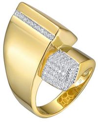 Genevive Jewelry - 14k Over Silver Cz Statement Ring - Lyst