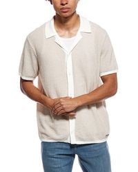 KARL LAGERFELD - Texture Knit Camp Shirt - Lyst