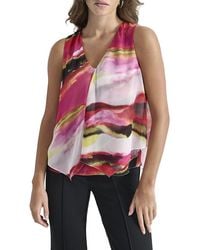 DKNY - V-Neck Sleeveless Top - Lyst