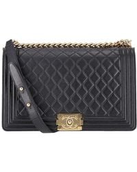 CHANEL - Diamond Quilted Lambskin Leather New Model Medium Boy Bag (authentic Pre-loved) - Lyst
