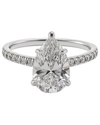 Prince Diamond & Jewelry - 14K 2.29 Ct. Tw. Lab-Grown Diamond Solitaire Pave Ring - Lyst