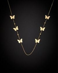Italian Gold - 14k Butterfly Station Necklace - Lyst