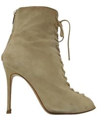 Gianvito Rossi - Suede Lace-Up Bootie (Authentic Pre-Loved) - Lyst