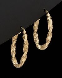 Italian Gold - 14K Twisted Oval Hoops - Lyst