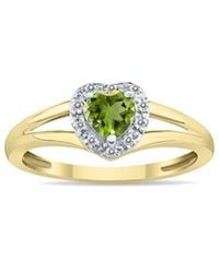 Gem Spark - 14K 0.51 Ct. Tw. Diamond & Peridot Ring - Lyst