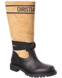 Dior - D-Major Suede & Leather Knee-High Boot - Lyst