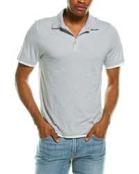 Vince Layer Stripe Polo Shirt - Blue