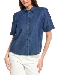 Jones New York - Chambray Button Front Top - Lyst