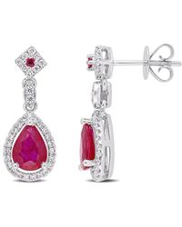 Rina Limor - 14k 2.12 Ct. Tw. Diamond & Ruby Drop Earrings - Lyst