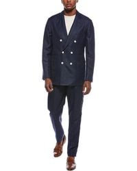 Brunello Cucinelli - 2Pc Wool, Linen, & Silk-Blend Suit With Pleated Pant - Lyst